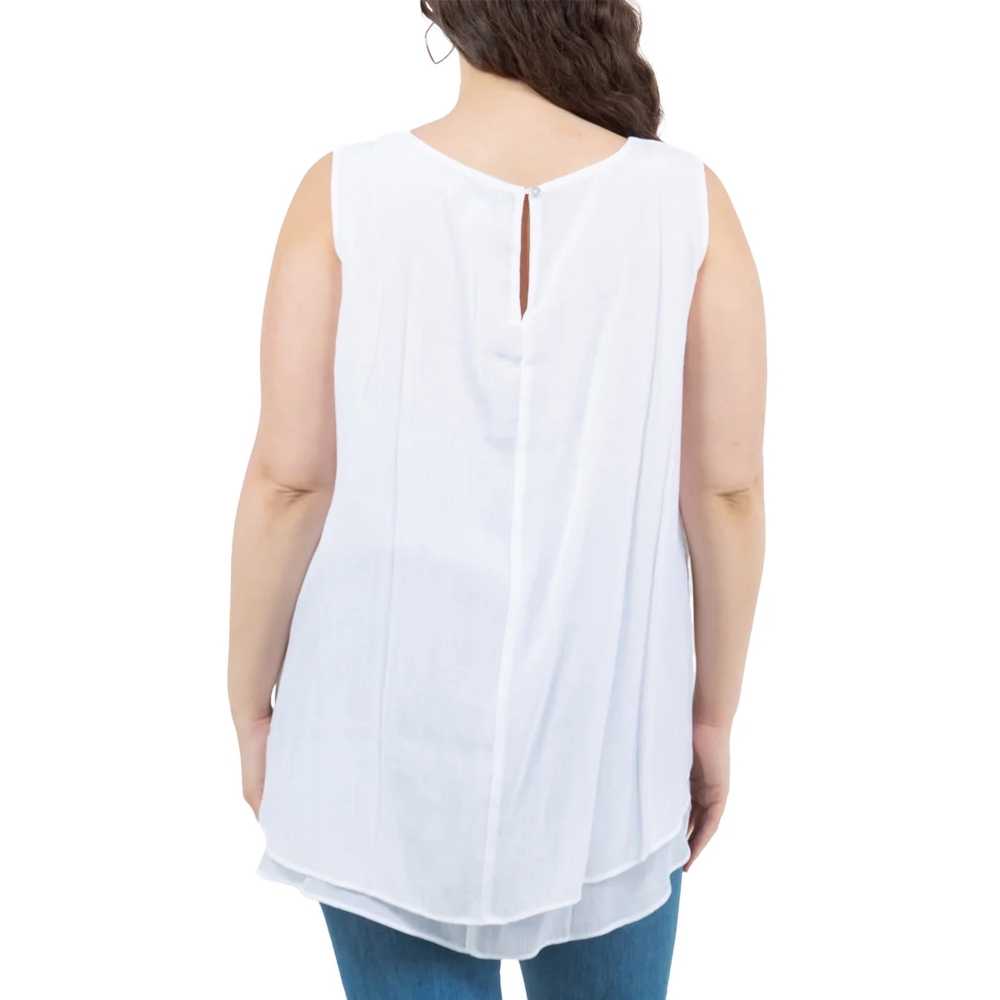 Women's White Sleeveless Top - Picture 6 of 10